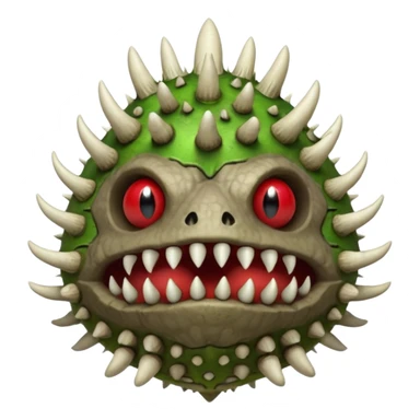 poisonous mushroom beast portrait, head and shoulders only, mushroom shell armor, spiky fungus growths, toxic green veins, beast-like mouth, heavy fungal texture, 3D cartoon, mobile game icon style, clean background, no text, no watermark

 sticker