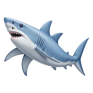 Give me a shark and put blue Nike shoes on the fins of the shark sticker