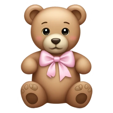 teddy bear wearing a light pink bow sticker