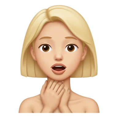 Touching neck crossed with mouth opened sticker