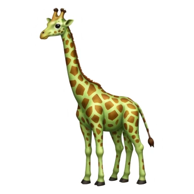 green furry giraffe sticker