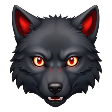 Evil aggressive black wolf with red eyes sticker
