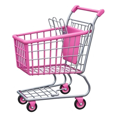 make shopping cart with pink tones. sticker