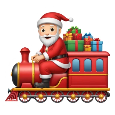 treno com varios vagoes de natal com papai noel  sticker