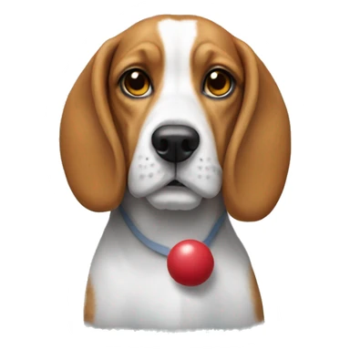 Beagle with a clown wig sticker
