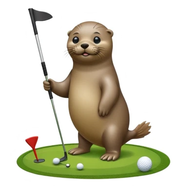 Seal golfing sticker