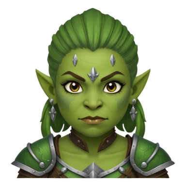 ESO female orc warrior with lashes and earrings sticker