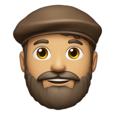 Homme brun a barbe avec un beret sticker