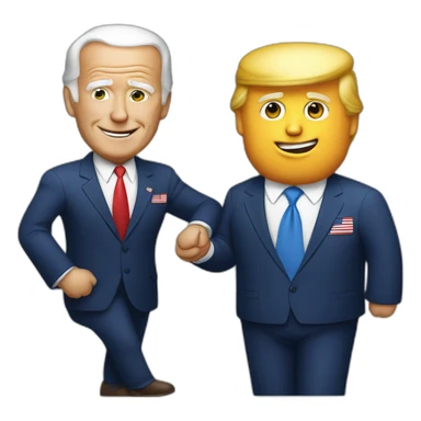 joe biden and donald trump loving sticker