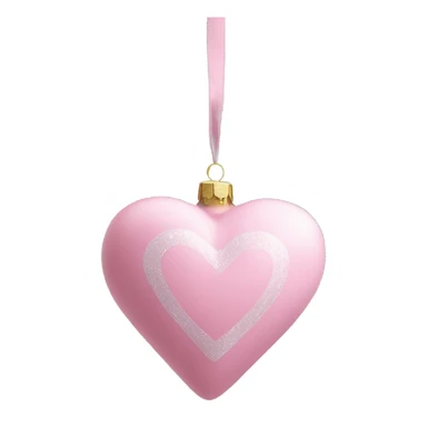 pastel pink heart shaped christmas ornament  sticker