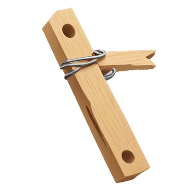 an open wooden clothespin sticker