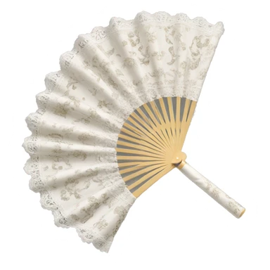 rococo hand fan white sticker