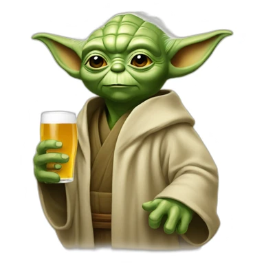 yoda qui boit de la biere sticker