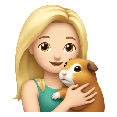 Blonde Woman hugging a guineapig sticker