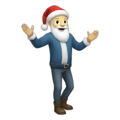Full height Actively gesturing with hands pale skin Santa Claus sticker