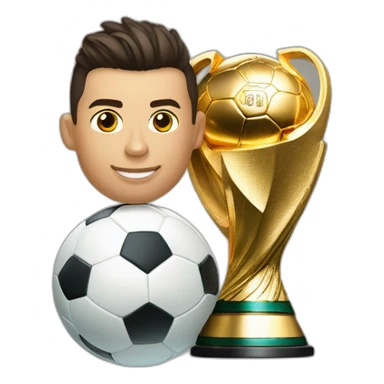 Ronaldo CR7 avec la coupe du monde sticker