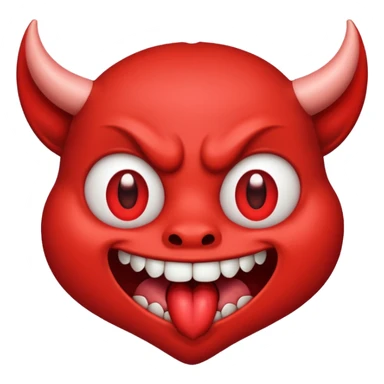 Devil's face? With heart-shaped eyes. An open, drooling mouth. sticker