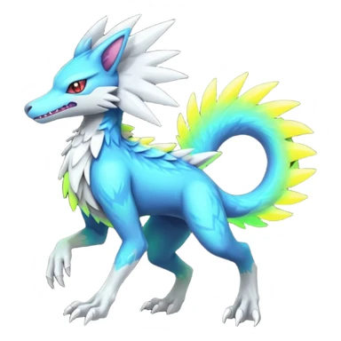 Neon Vibrant Pulsating Trail-glowing Chromatic Trico-Sergal-Kyurem-Silvally-fusion-hybrid sticker
