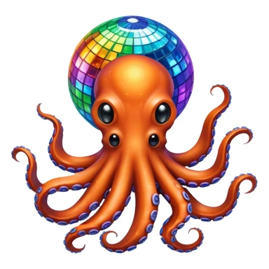 boule disco et poulpe sticker