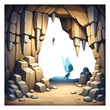generate realistic detailed cave inside view sticker