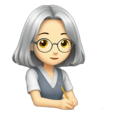 Miyazaki gir studying for her exam  sticker