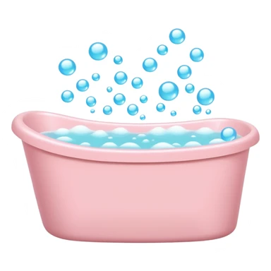 pale pink bathtub with bubbles sticker
