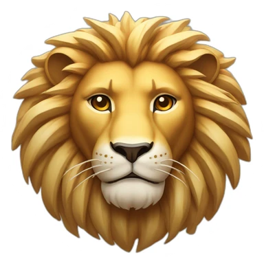 A lion with powerful contours and an energetic facial expression, symbolizing strength and energy. It can have attributes associated with the sun such as a halo, sun rays, a modern look, etc. sticker
