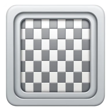 Light gray and white square with a checkered pattern 8x8 3d icon sticker