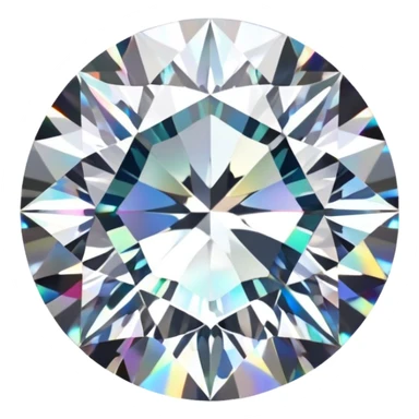 Make it 3D emoji style: add a silver jewelry setting to the round cut white diamond with holographic shine and sparkles sticker