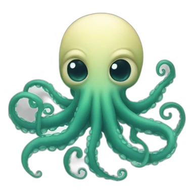 cute kraken cute face afraid  sticker