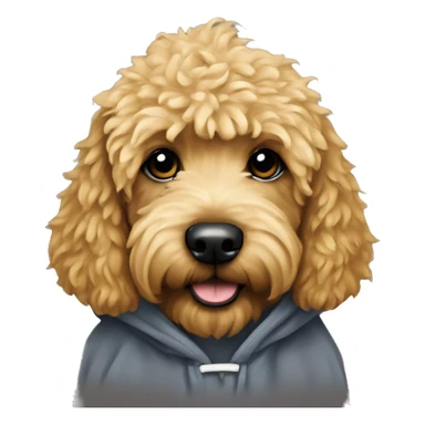 Mini golden doodle with hoodie sticker