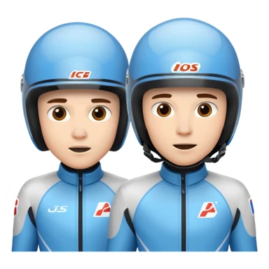 doubles olympic luge sticker