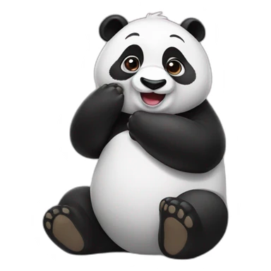 Panda giving flying kiss sticker