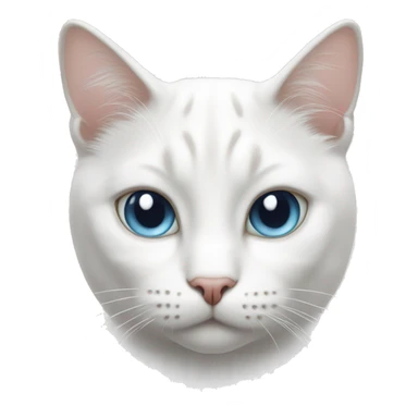 White cat with heterochromatic eyer sticker