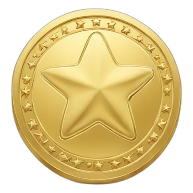 Round coin gold star sticker