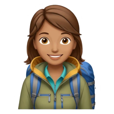 woman hiking  brown hair sticker