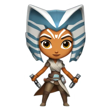 ahsoka tano with lightsabers sticker