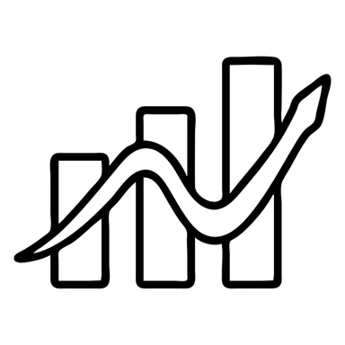 wave icon with a trading theme, sleek and professional sticker