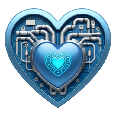 technology themed heart sticker