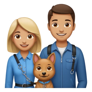 Girlfriend with boyfriend on leash  sticker