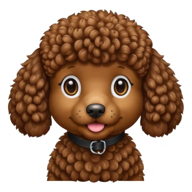 poodle brown in cartoon sticker