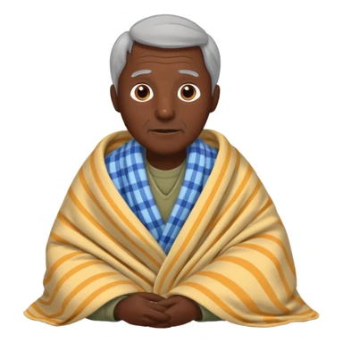 dark skin old man with tucked blanket sticker