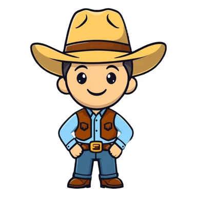 Guy wearing cowboy hat sticker