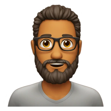 hombre de lentes naranjas cabello rizado y barba sticker