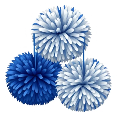 2 blue and white cheer poms sticker