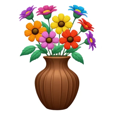 Corduroy ridged vase with flowers sticker