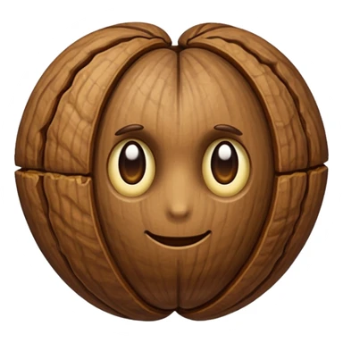 a whole walnut. closed. NOT OPEN! NO FACE! sticker