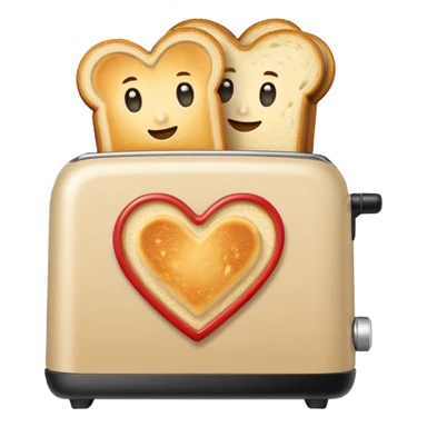 Light Beige heart toaster with toast  sticker