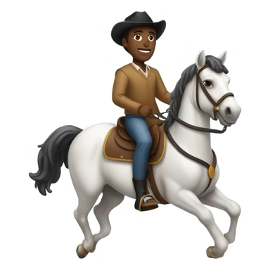 A black guy riding a horse sticker