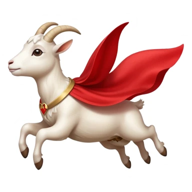 white female goat wearing a read cape like superman sticker